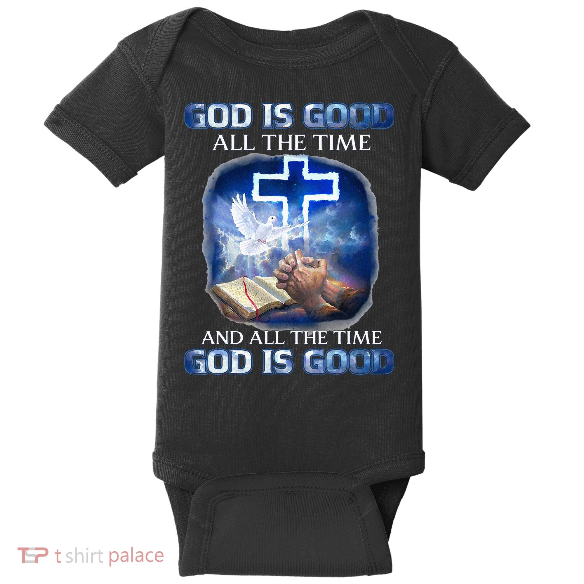 God Is Good All The Time Christian Cross Jesus Quote Baby Bodysuit