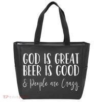 God is great beer is good and people are crazy Tote Bag thumb 0