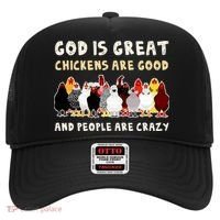God Is Great Chickens Are Good People Are Crazy Hat thumb 0