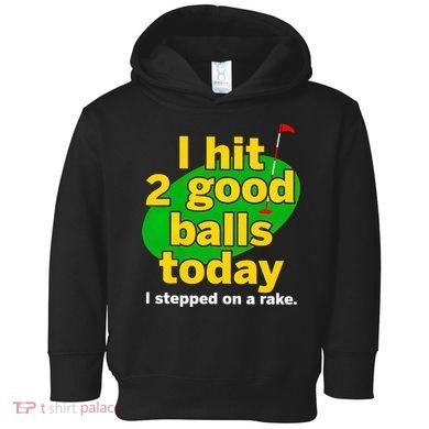 Golf I Hit 2 Good Balls Today I Stepped On A Rake Toddler Hoodie