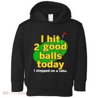 Golf I Hit 2 Good Balls Today I Stepped On A Rake Toddler Hoodie thumb 0