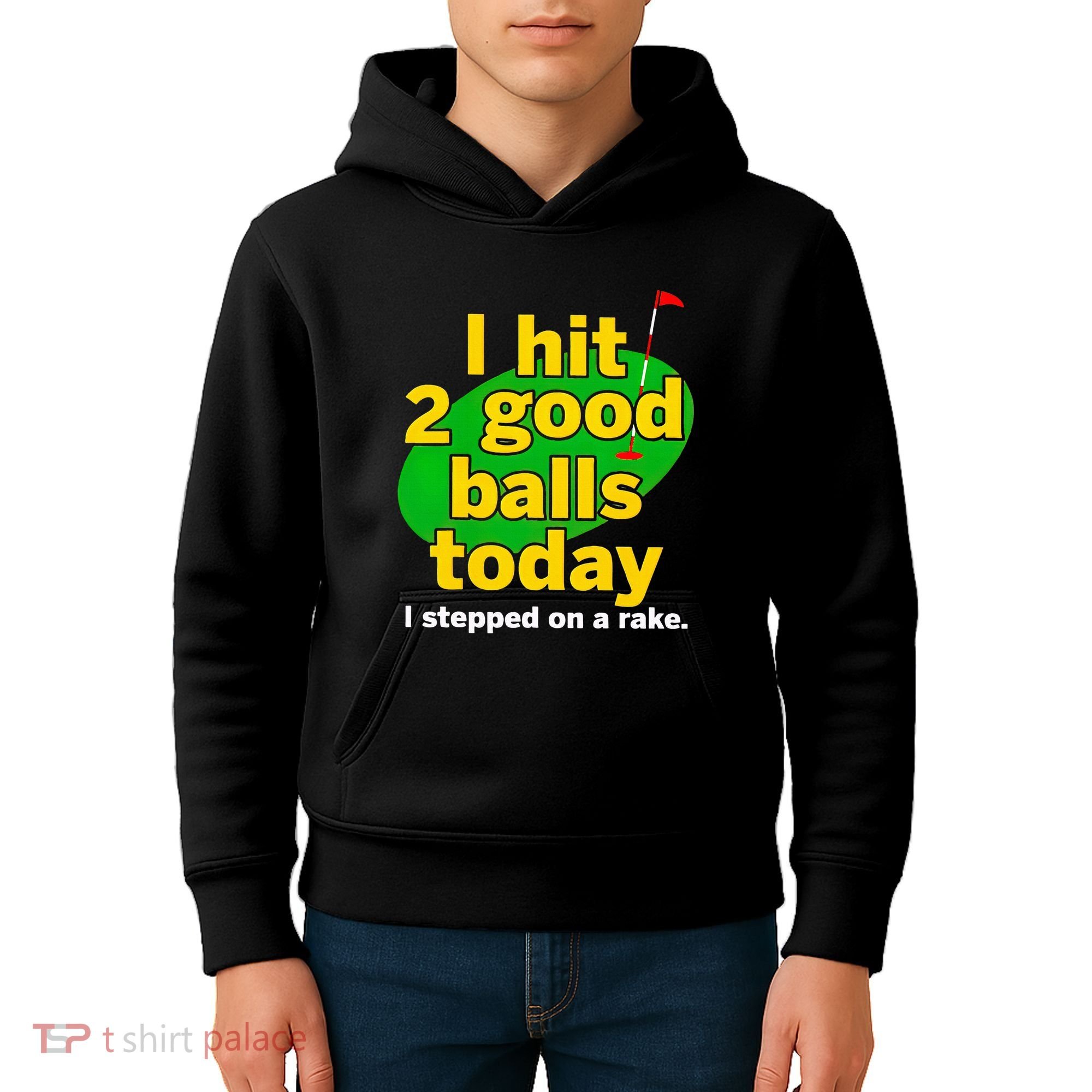 Golf I Hit 2 Good Balls Today I Stepped On A Rake Kids Hoodie