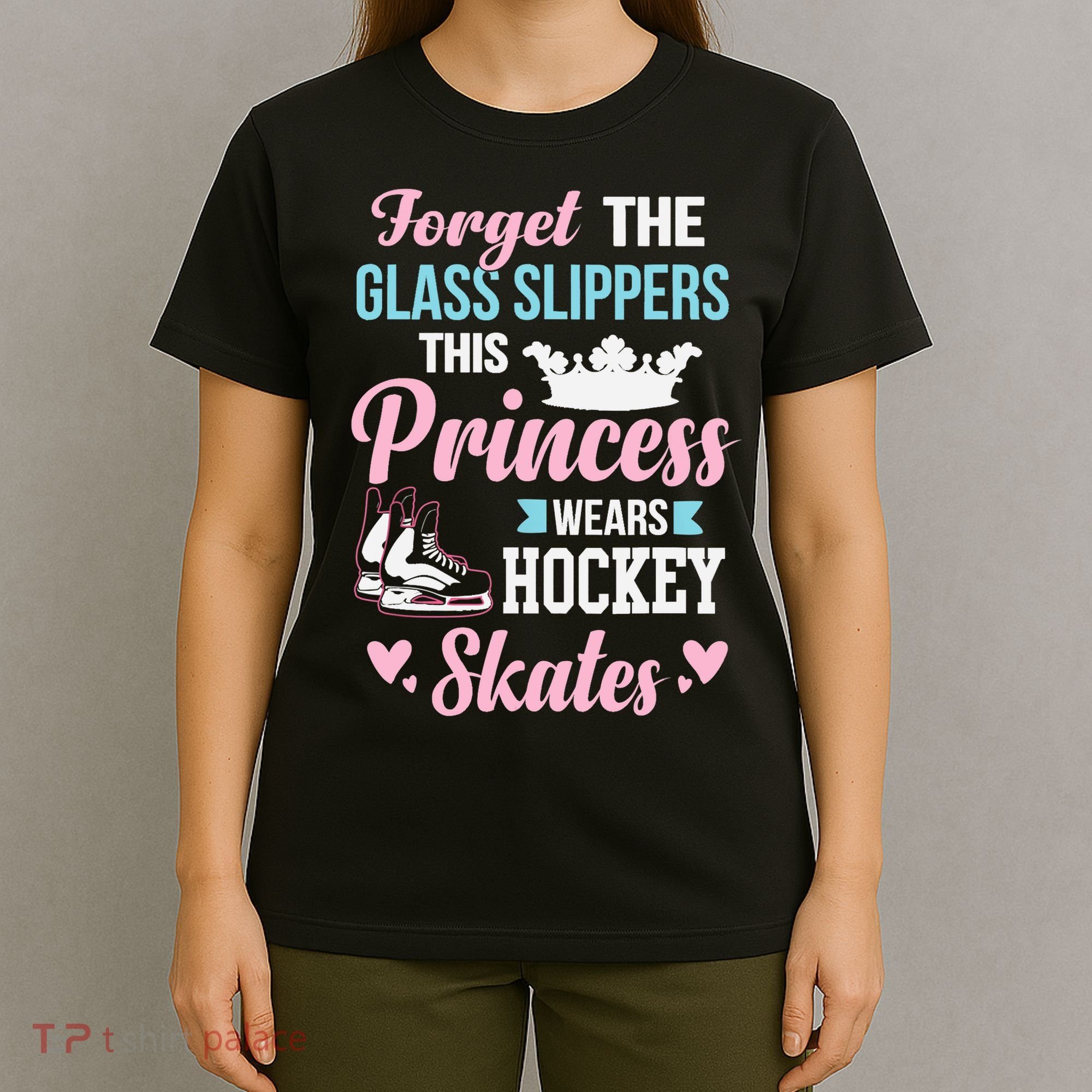Girls Ice Hockey TShirt This Princess Wears Hockey Skates T-Shirt