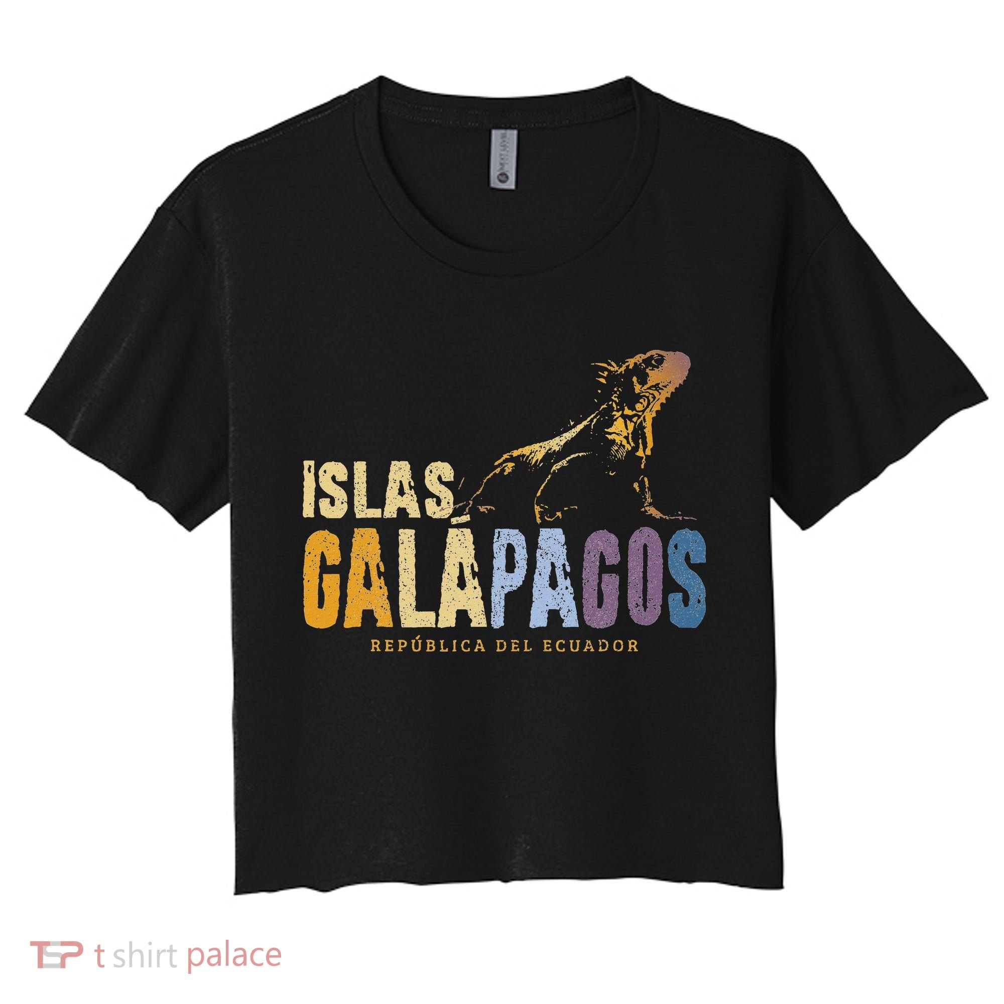 Galapagos Islands Islas Galapagos Iguana Ecuador Women's Crop Top Tee