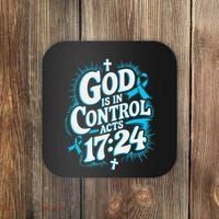 God Is In Control Survivor Prostate Cancer Awareness Coaster thumb 0