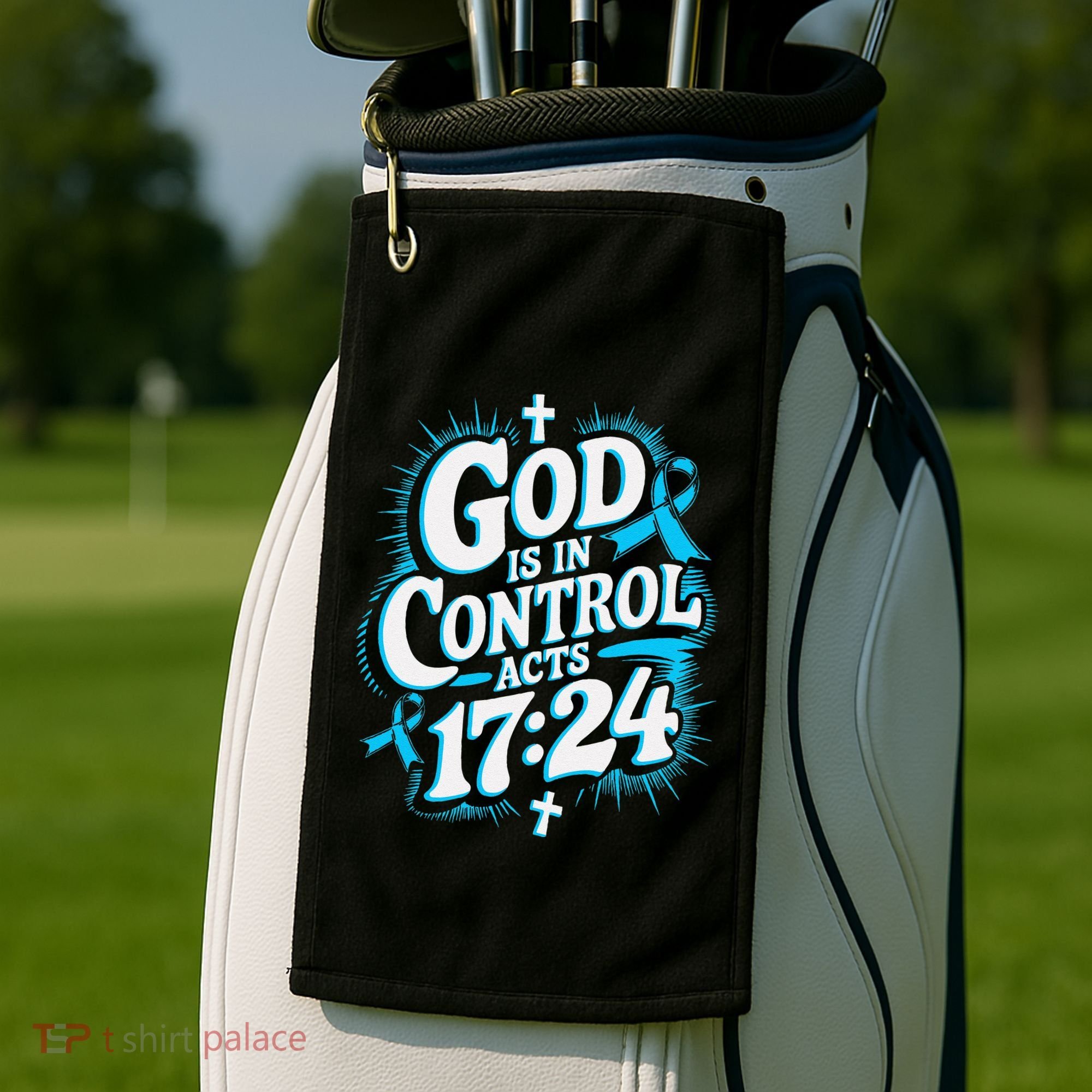 God Is In Control Survivor Prostate Cancer Awareness Golf Towel