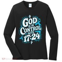 God Is In Control Survivor Prostate Cancer Awareness Women's Long Sleeve Shirt thumb 0