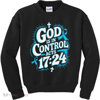 God Is In Control Survivor Prostate Cancer Awareness Kids Sweatshirt