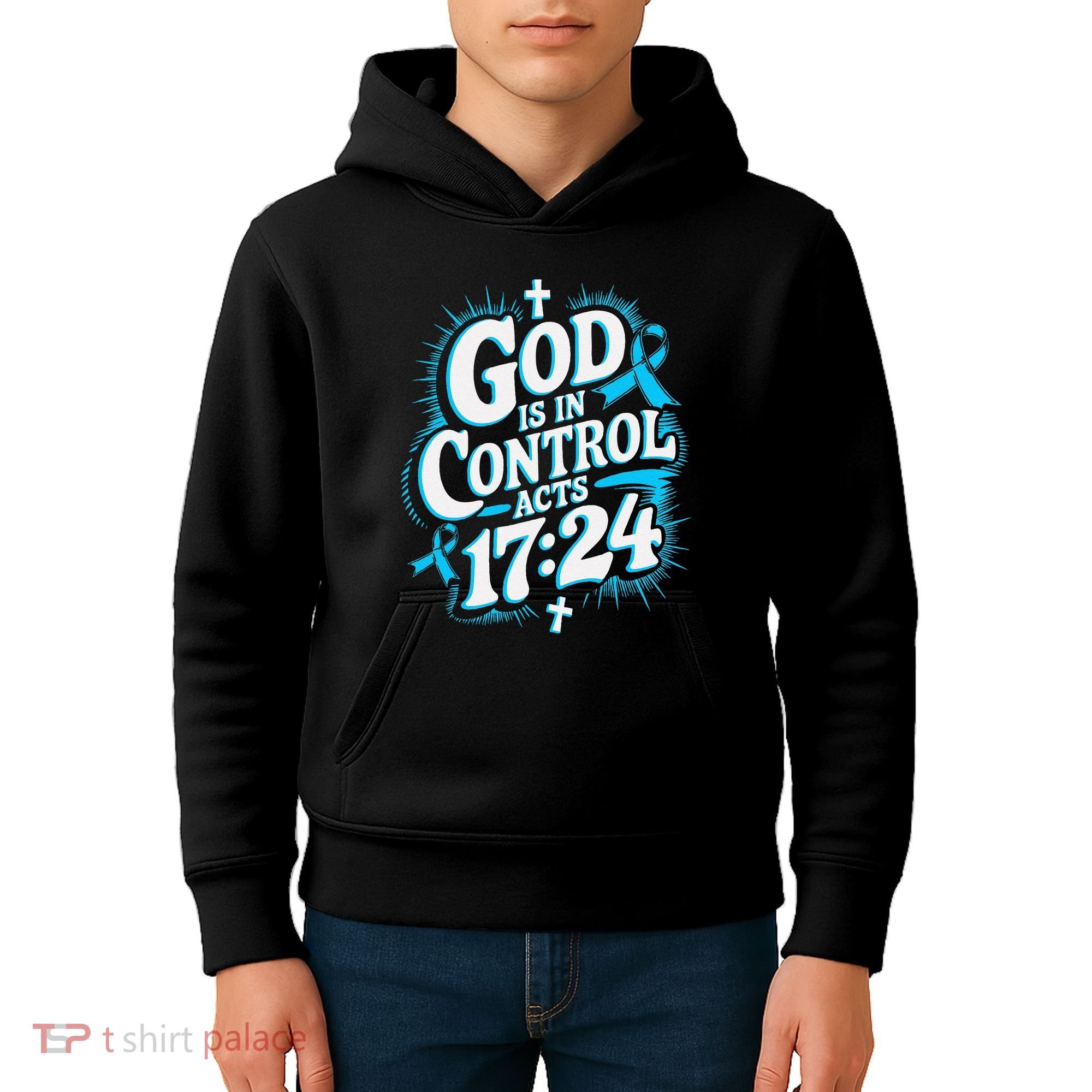 God Is In Control Survivor Prostate Cancer Awareness Kids Hoodie