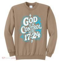 God Is In Control Survivor Prostate Cancer Awareness Sweatshirt thumb 0