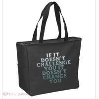 Gym If It Doesnt Challenge You Workout Motivation Tote Bag thumb 2