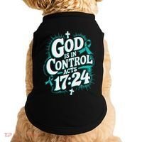 God Is In Control Survivor Ovarian Cancer Awareness Doggie Tank thumb 0