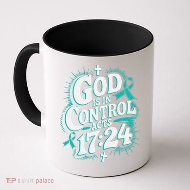 God Is In Control Survivor Ovarian Cancer Awareness Coffee Mug