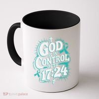 God Is In Control Survivor Ovarian Cancer Awareness Coffee Mug thumb 0
