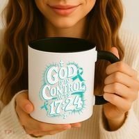 God Is In Control Survivor Ovarian Cancer Awareness Coffee Mug thumb 3