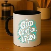 God Is In Control Survivor Ovarian Cancer Awareness Coffee Mug thumb 4
