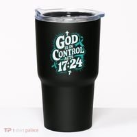God Is In Control Survivor Ovarian Cancer Awareness Tumbler thumb 0
