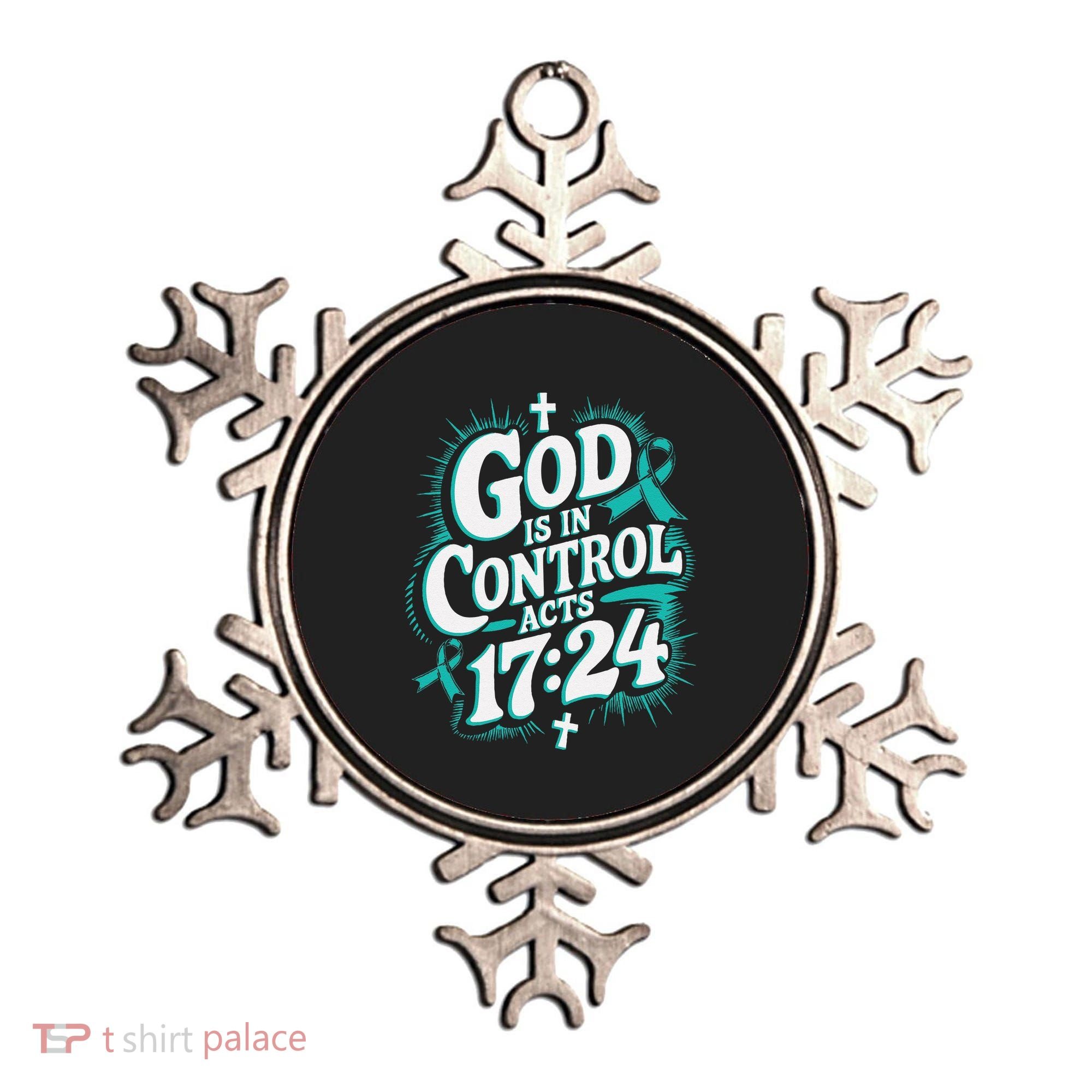 God Is In Control Survivor Ovarian Cancer Awareness Ornament