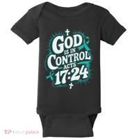 God Is In Control Survivor Ovarian Cancer Awareness Baby Bodysuit thumb 0