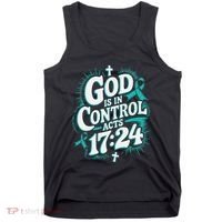God Is In Control Survivor Ovarian Cancer Awareness Tank Top thumb 0