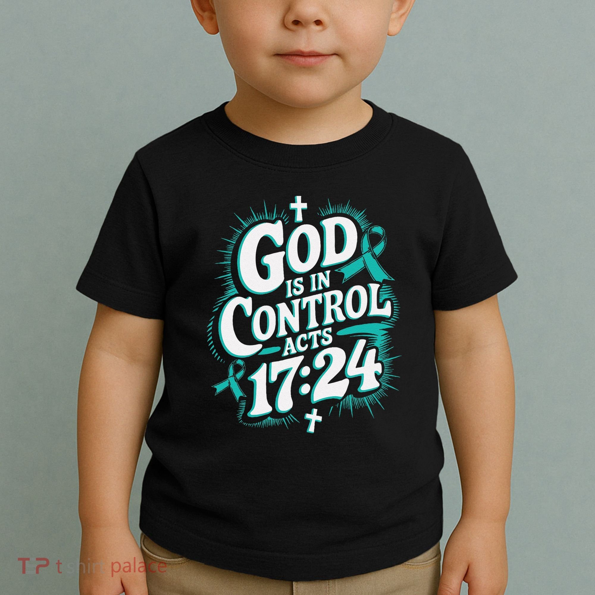 God Is In Control Survivor Ovarian Cancer Awareness Toddler T-Shirt