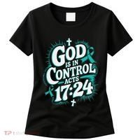 God Is In Control Survivor Ovarian Cancer Awareness Women's T-Shirt thumb 0