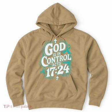 God Is In Control Survivor Ovarian Cancer Awareness Hoodie