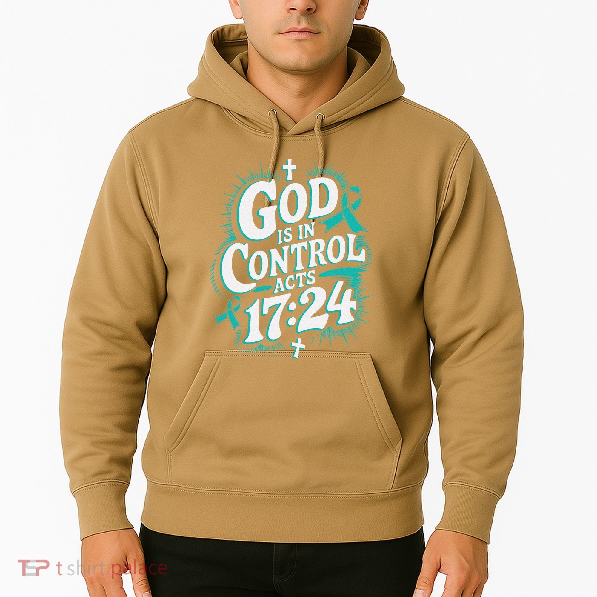 God Is In Control Survivor Ovarian Cancer Awareness Hoodie