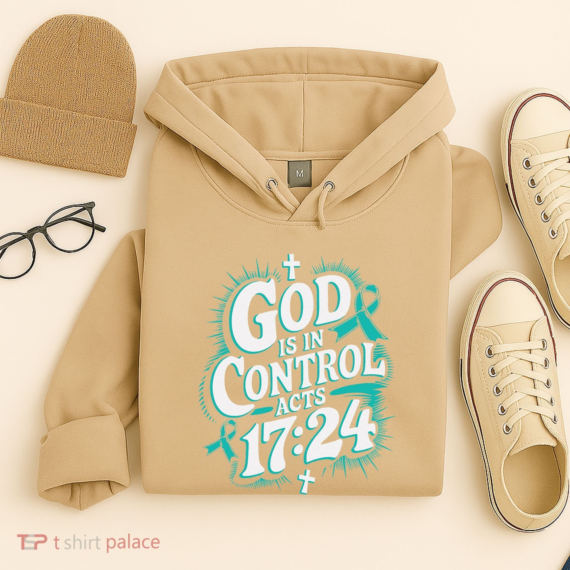 God Is In Control Survivor Ovarian Cancer Awareness Hoodie