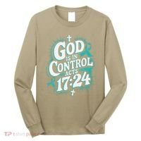 God Is In Control Survivor Ovarian Cancer Awareness Long Sleeve Shirt thumb 0