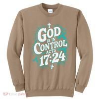 God Is In Control Survivor Ovarian Cancer Awareness Sweatshirt thumb 0