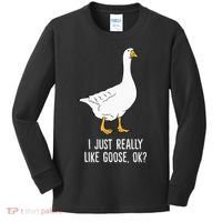 Goose I Just Really Like Goose Birds Kids Long Sleeve Shirt thumb 0