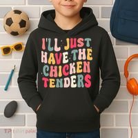 Groovy ILl Just Have The Chicken Tenders Kids Hoodie thumb 2