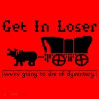 Get In Loser Were Going To Die Of Dysentery Santa Hat thumb 1