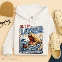 Get In Loser We're Doing God's Will Funny Christian Hoodie thumb 4