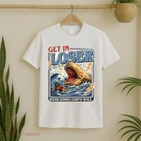Get In Loser We're Doing God's Will Funny Christian T-Shirt thumb 2