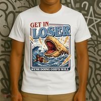 Get In Loser We're Doing God's Will Funny Christian T-Shirt thumb 3