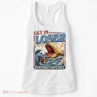Get In Loser We're Doing God's Will Funny Christian Women's Tank Top thumb 0