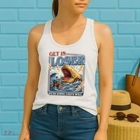 Get In Loser We're Doing God's Will Funny Christian Women's Tank Top thumb 2