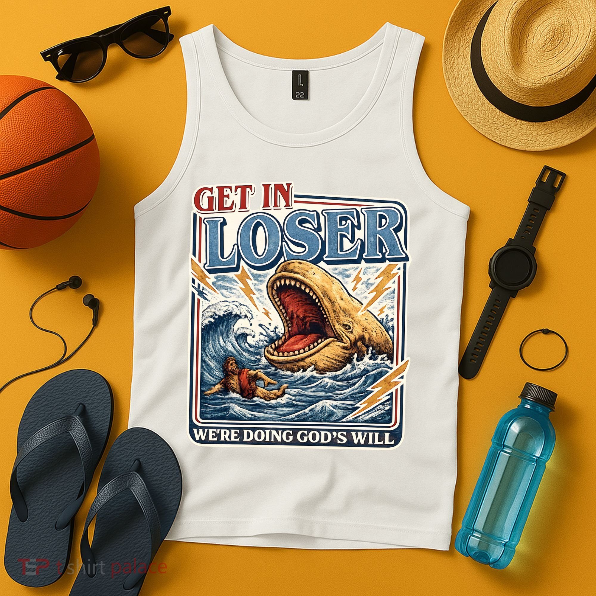 Get In Loser We're Doing God's Will Funny Christian Tank Top