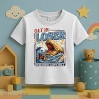 Get In Loser We're Doing God's Will Funny Christian Toddler T-Shirt thumb 3