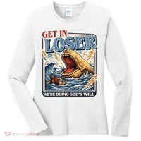 Get In Loser We're Doing God's Will Funny Christian Women's Long Sleeve Shirt thumb 0