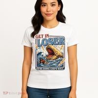 Get In Loser We're Doing God's Will Funny Christian Women's T-Shirt thumb 4