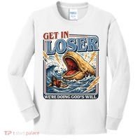 Get In Loser We're Doing God's Will Funny Christian Kids Long Sleeve Shirt thumb 0