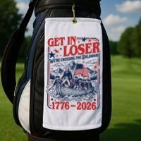 Get In Loser 1776-2026 We're Crossing The Delaware Golf Towel thumb 2