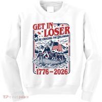 Get In Loser 1776-2026 We're Crossing The Delaware Kids Sweatshirt thumb 0
