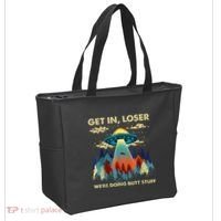 Get In Loser Alien Ufo Funny WeRe Doing Butt Stuff Tote Bag thumb 2