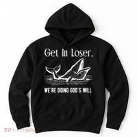 Get In Loser We're Doing God's Will Funny Christian Bible Hoodie thumb 0