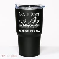 Get In Loser We're Doing God's Will Funny Christian Bible Tumbler thumb 0
