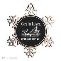 Get In Loser We're Doing God's Will Funny Christian Bible Ornament thumb 0